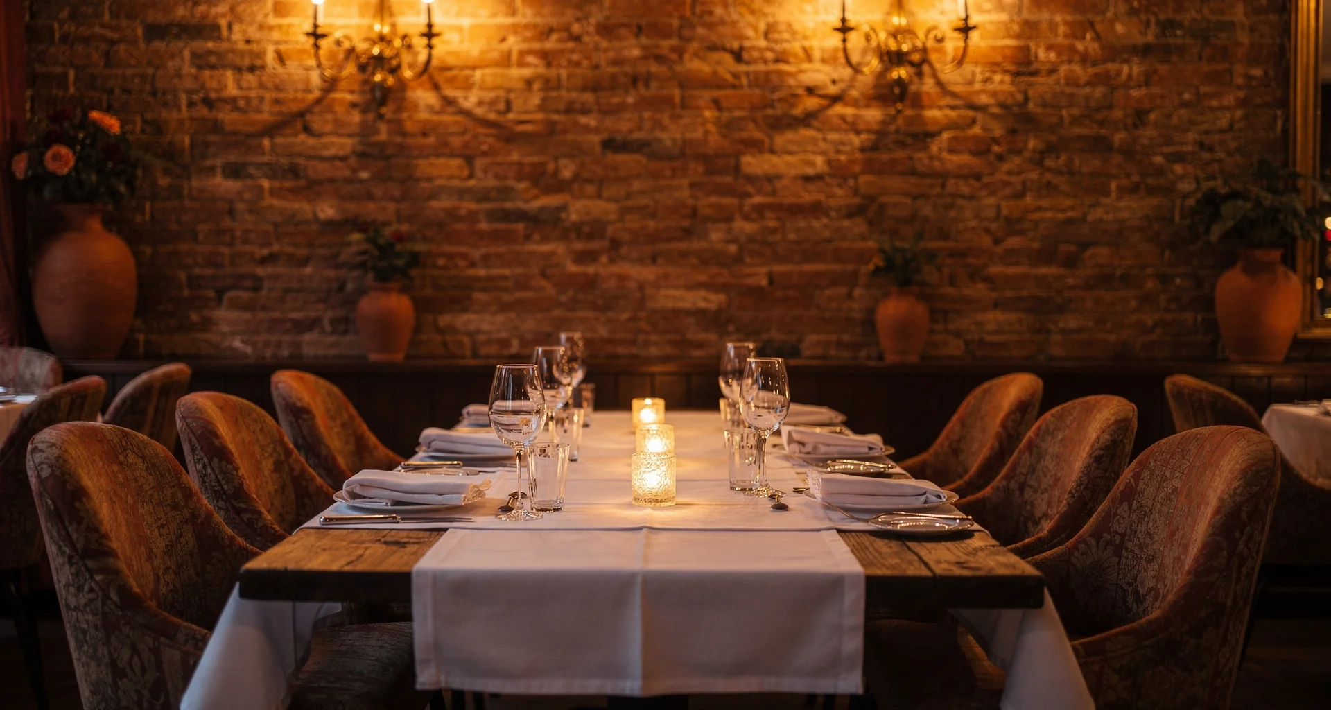 Private dining hall in Italian restaurant